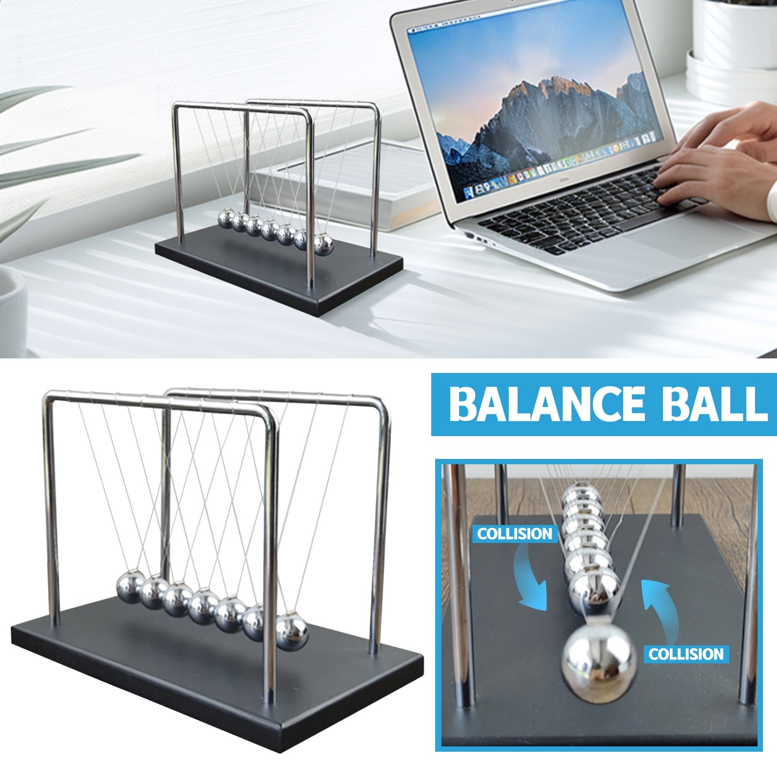Bola de péndulo de Newton curv - Newton Cradle Large reseña y precio