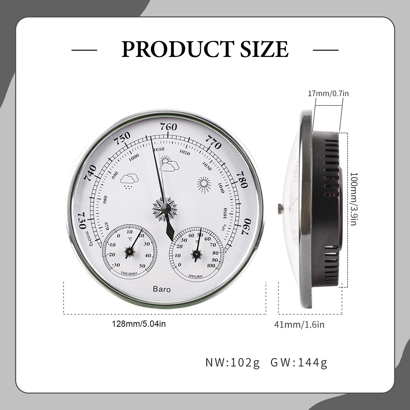 Barómetro, Termómetro e Higróm - Barometer Analog Classic reseña y precio